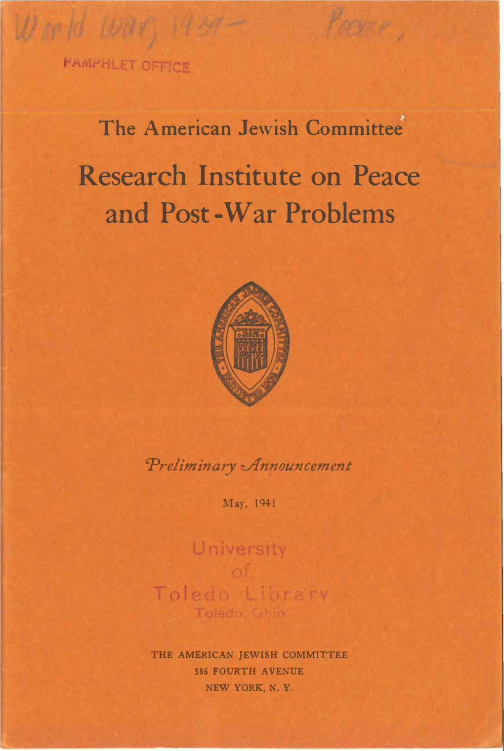 Research Institute on Peace and Post-War Problems