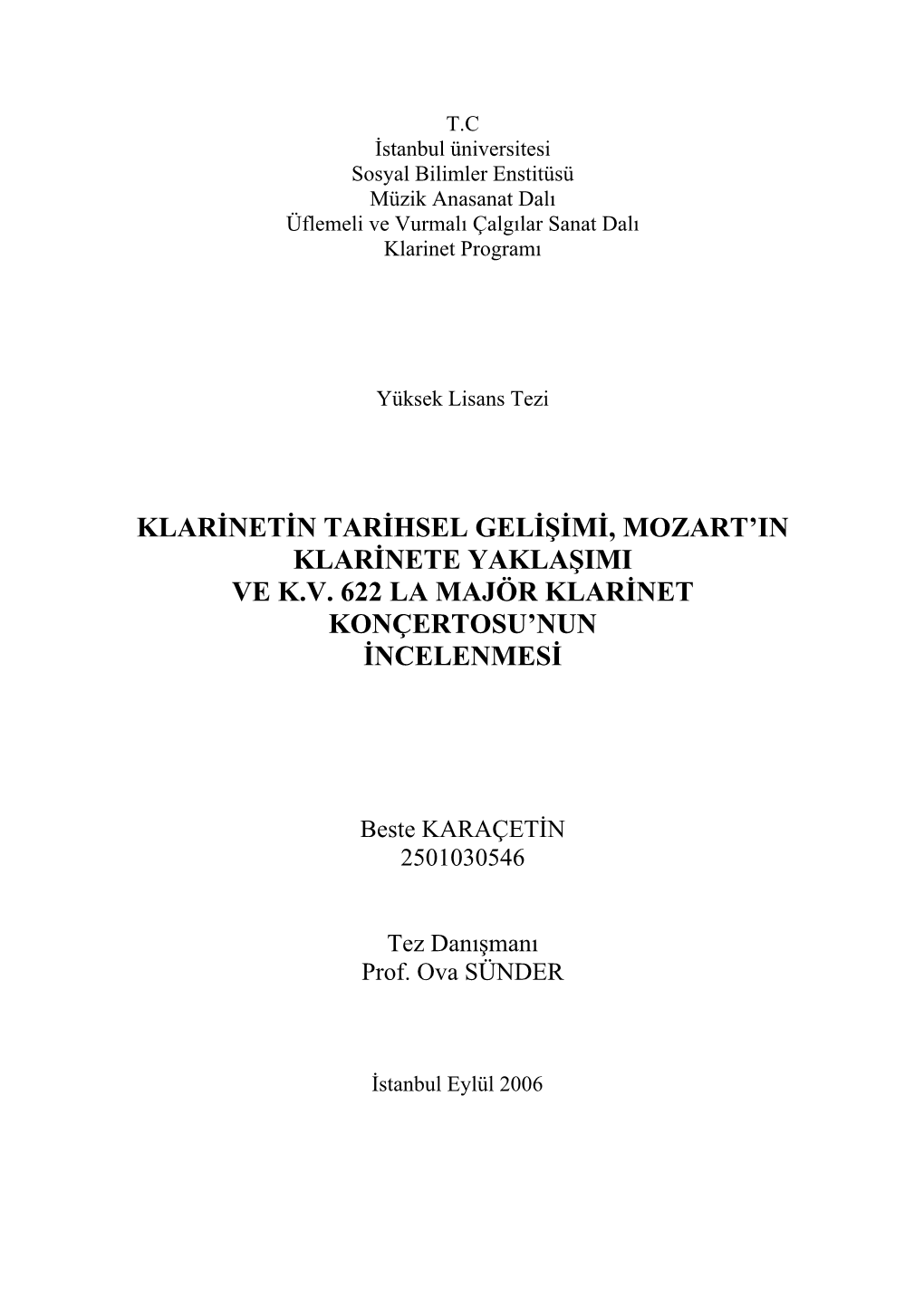 Klarinetin Tarihsel Gelişimi, Mozart'ın Klarinete Yaklaşımı Ve Kv 622 La