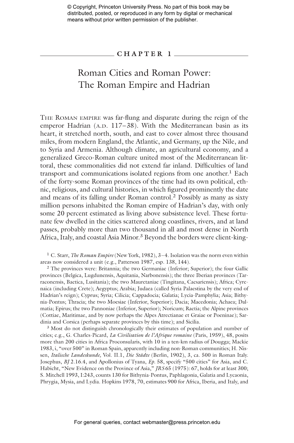 The Roman Empire and Hadrian