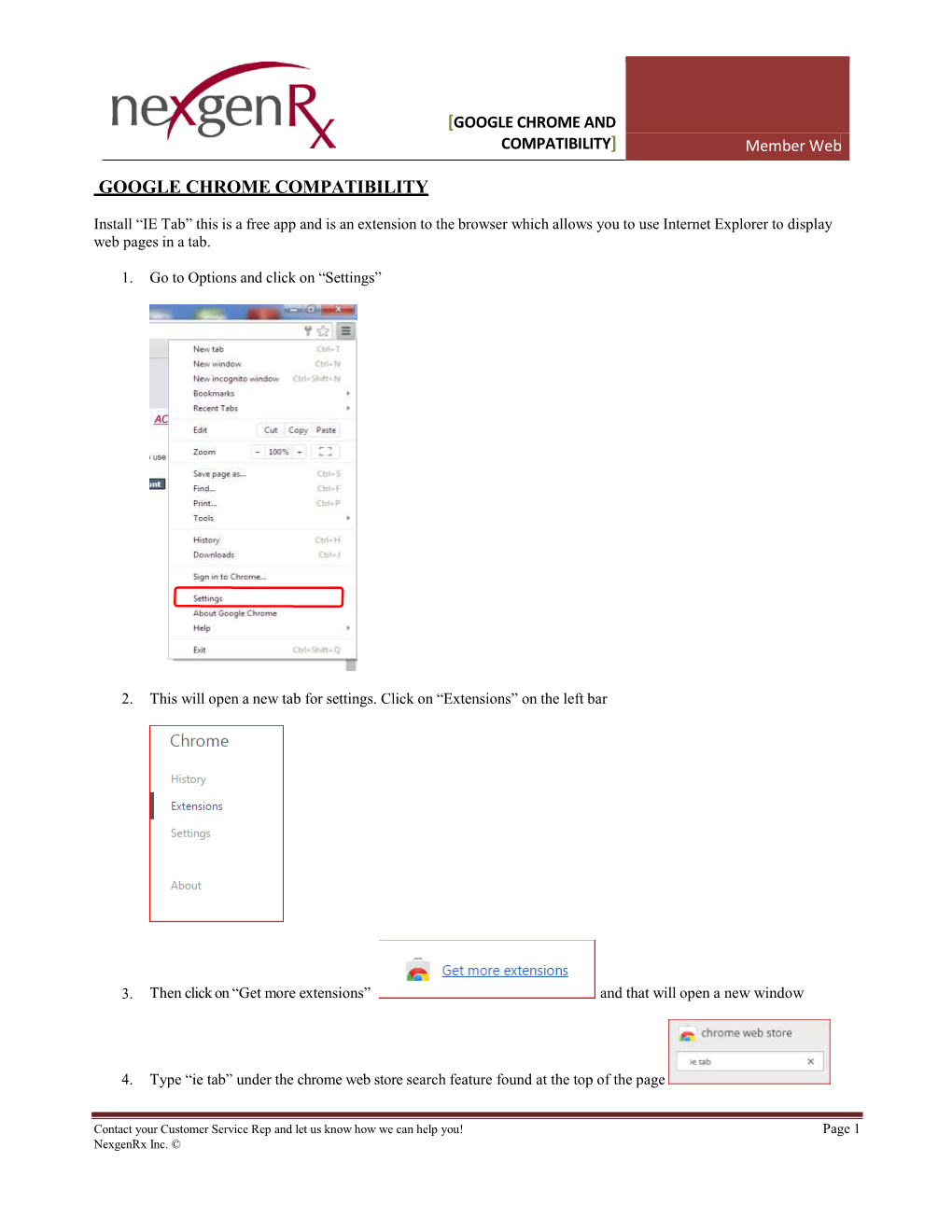 Google Chrome Compatibility