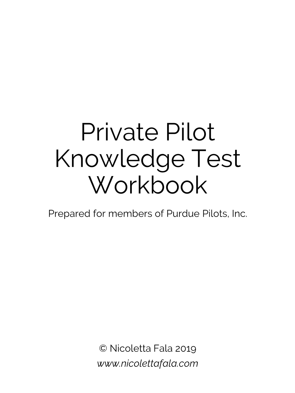 Private Pilot Knowledge Test Workbook
