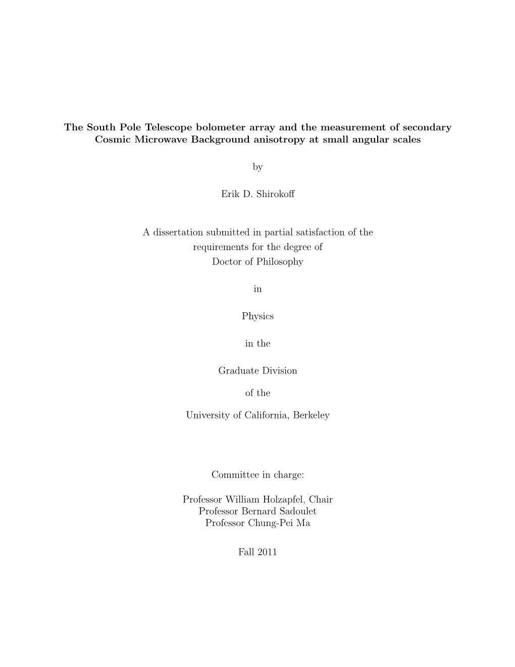 The South Pole Telescope Bolometer Array and the Measurement of Secondary Cosmic Microwave Background Anisotropy at Small Angular Scales