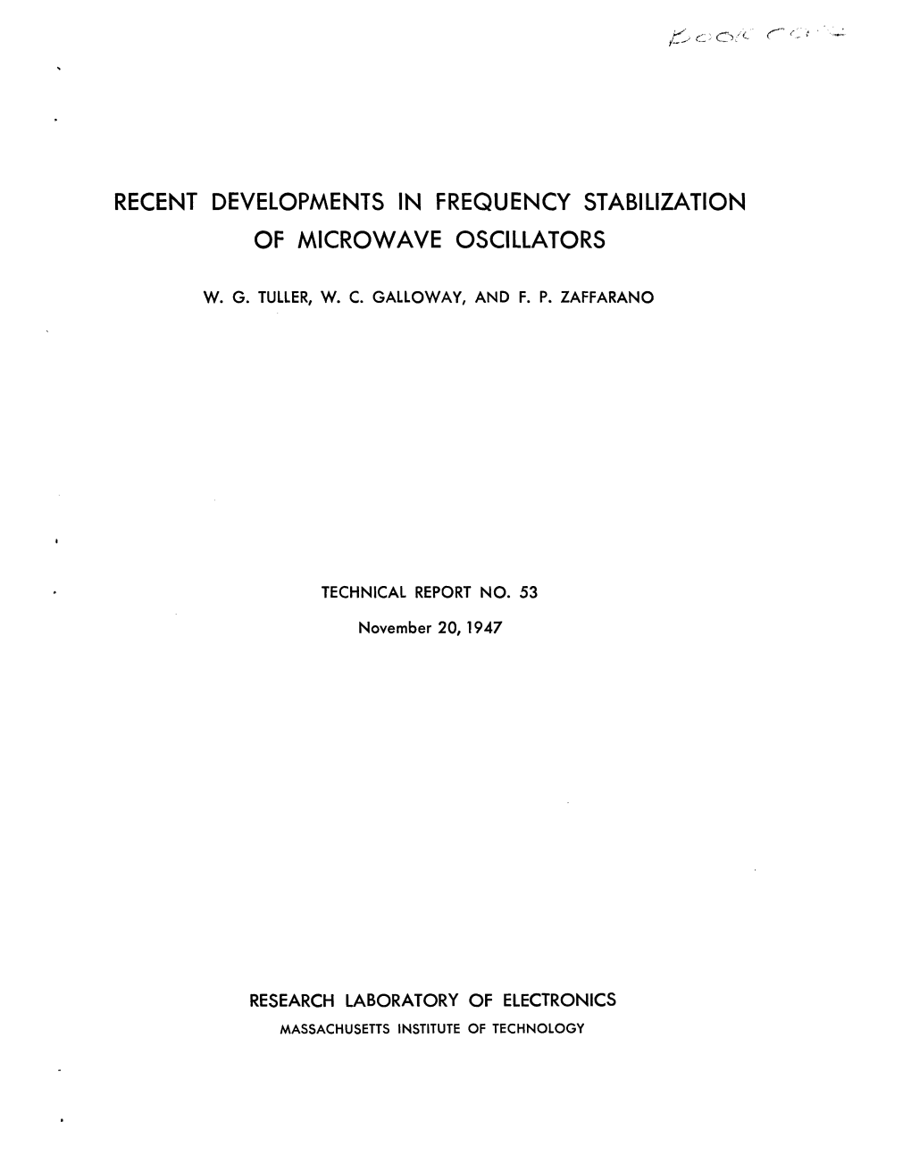 Recent Developments in Frequency Stabilization of Microwave Oscillators