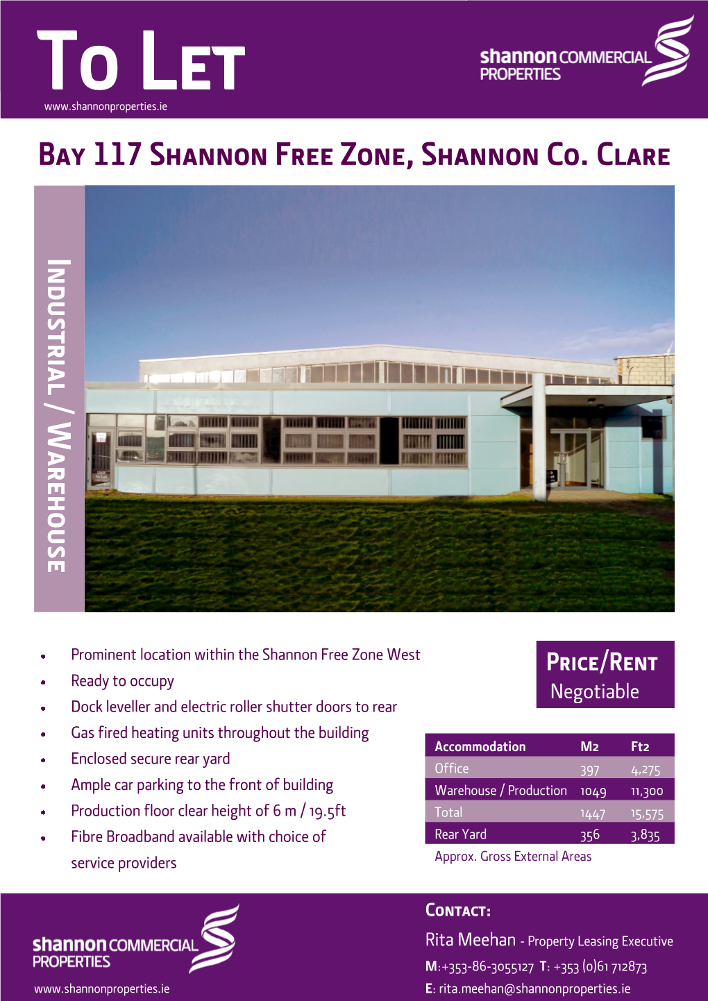Bay 117 Shannon Free Zone, Shannon Co. Clare