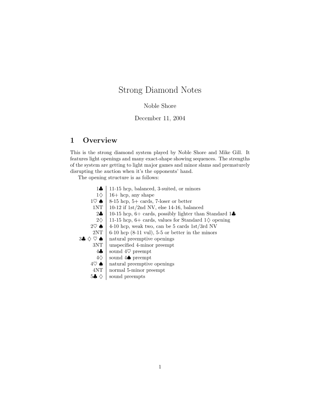 Strong Diamond System by Noble Shore and Mike Gill