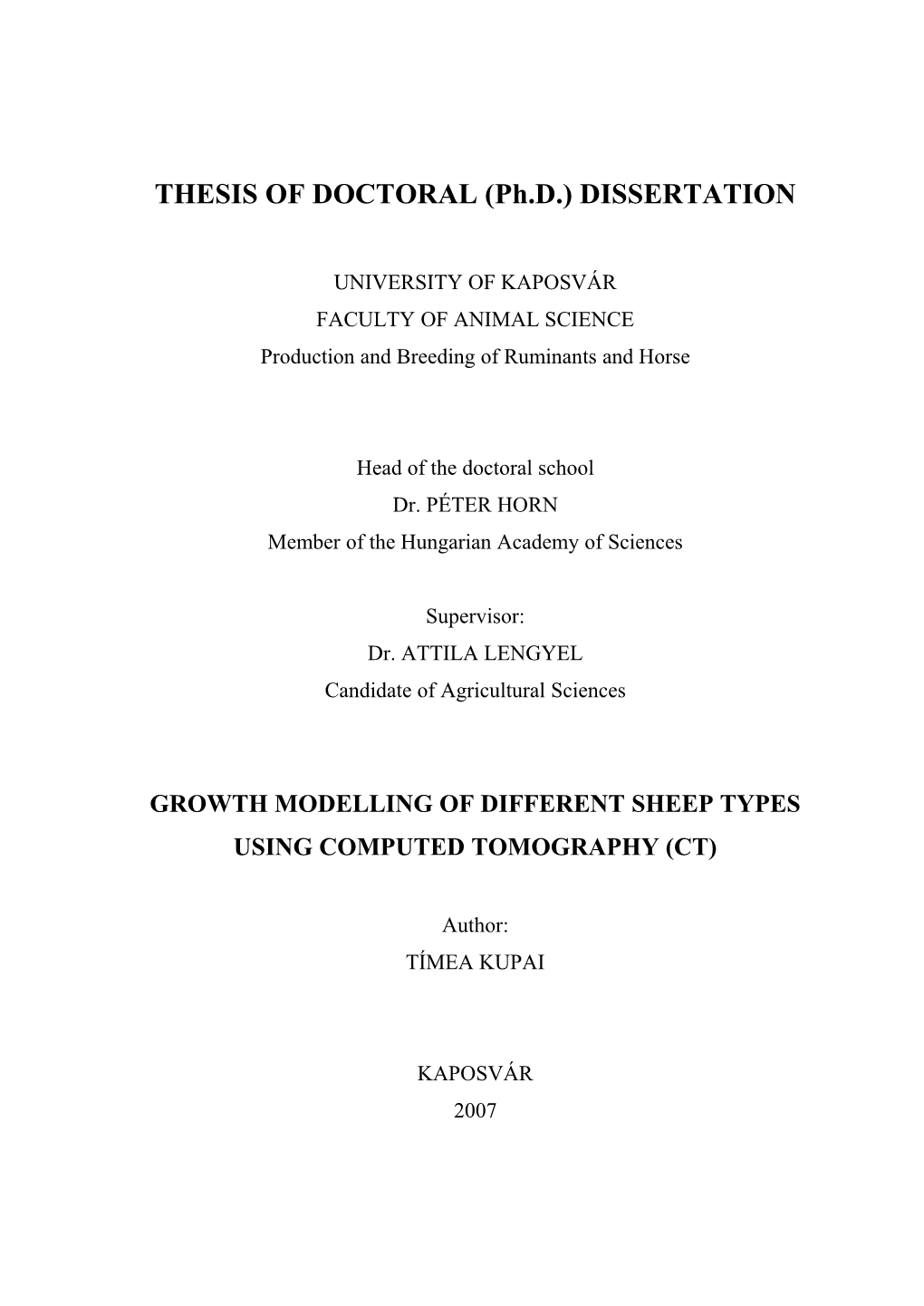 THESIS of DOCTORAL (Ph