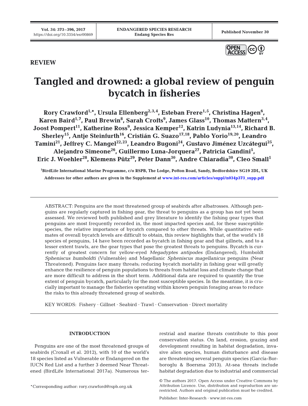 A Global Review of Penguin Bycatch in Fisheries