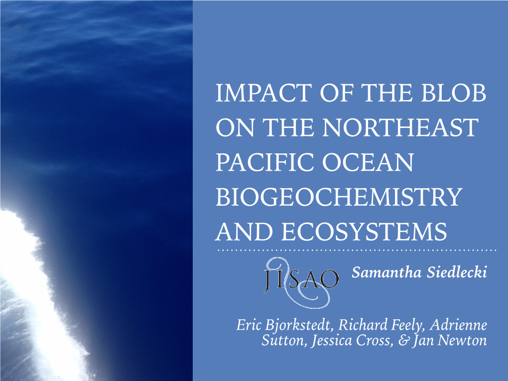 Impact of the Blob on the Northeast Pacific Ocean Biogeochemistry and Ecosystems