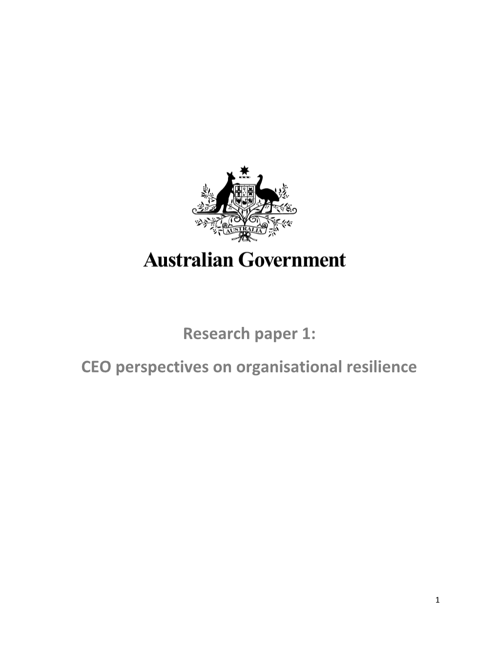 Research Paper 1 CEO Perspectives on Organisational Resilience