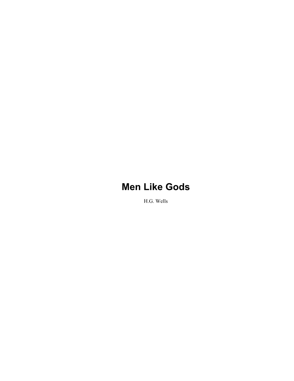 Men Like Gods