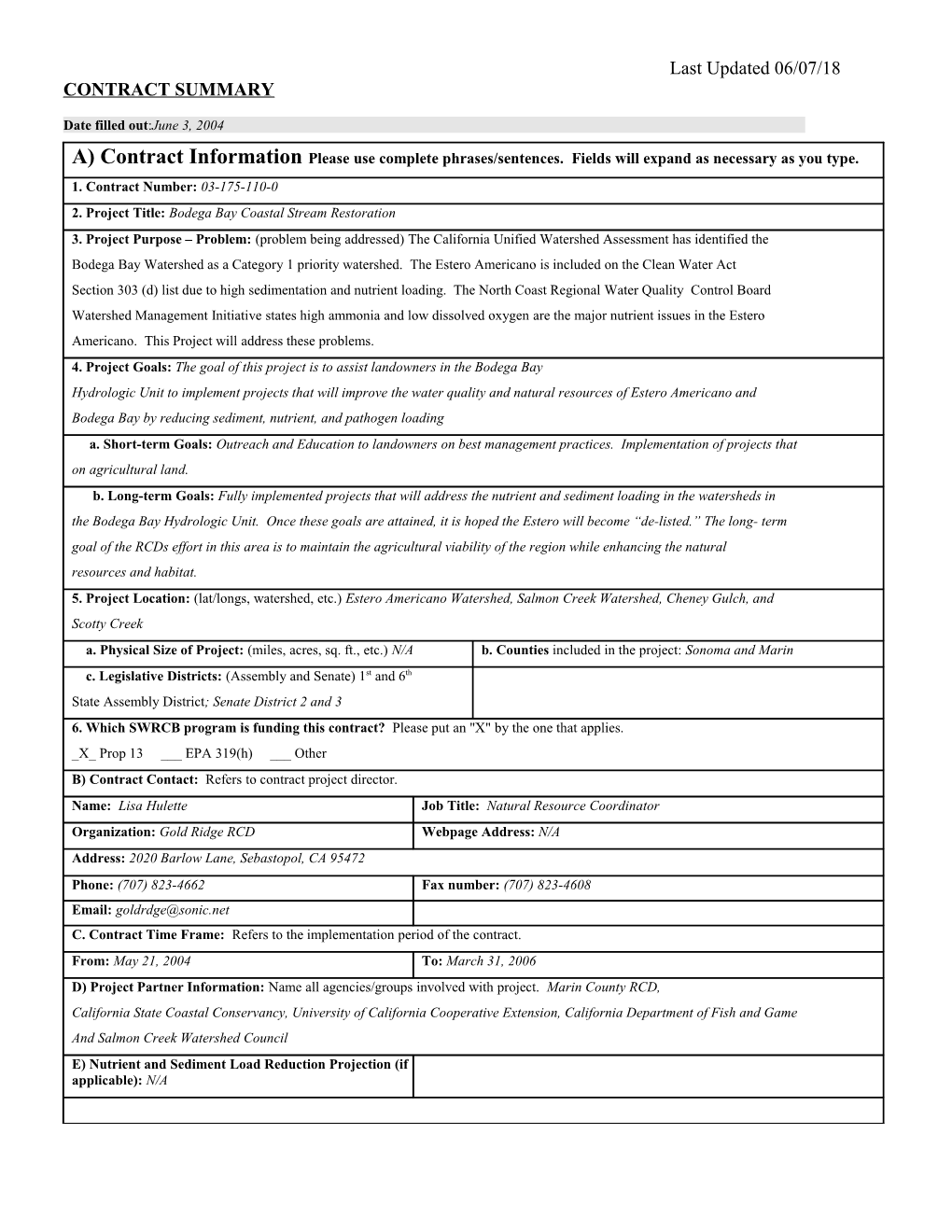 Natural Resource Project Inventory (NRPI) s13