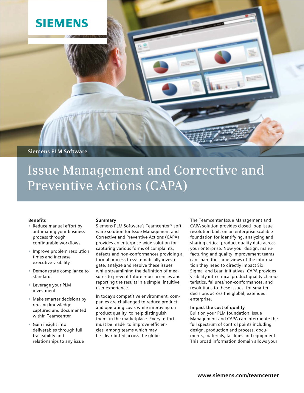 Siemens PLM Teamcenter Issue Management and CAPA Fact Sheet