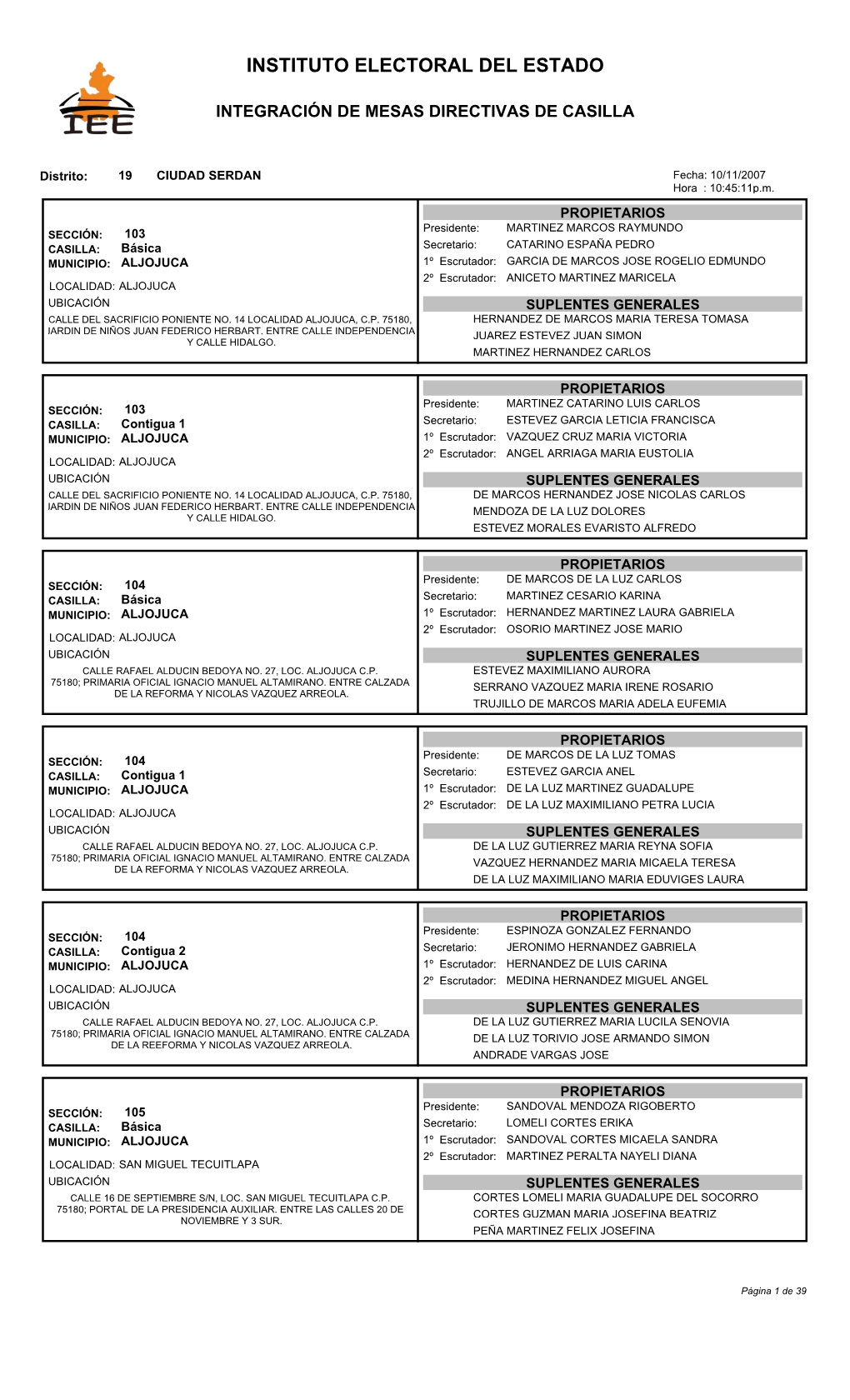 Instituto Electoral Del Estado