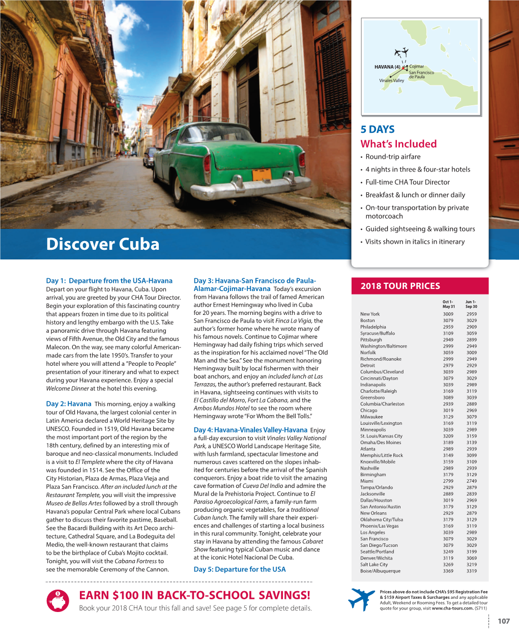 Discover Cuba • Visits Shown in Italics in Itinerary