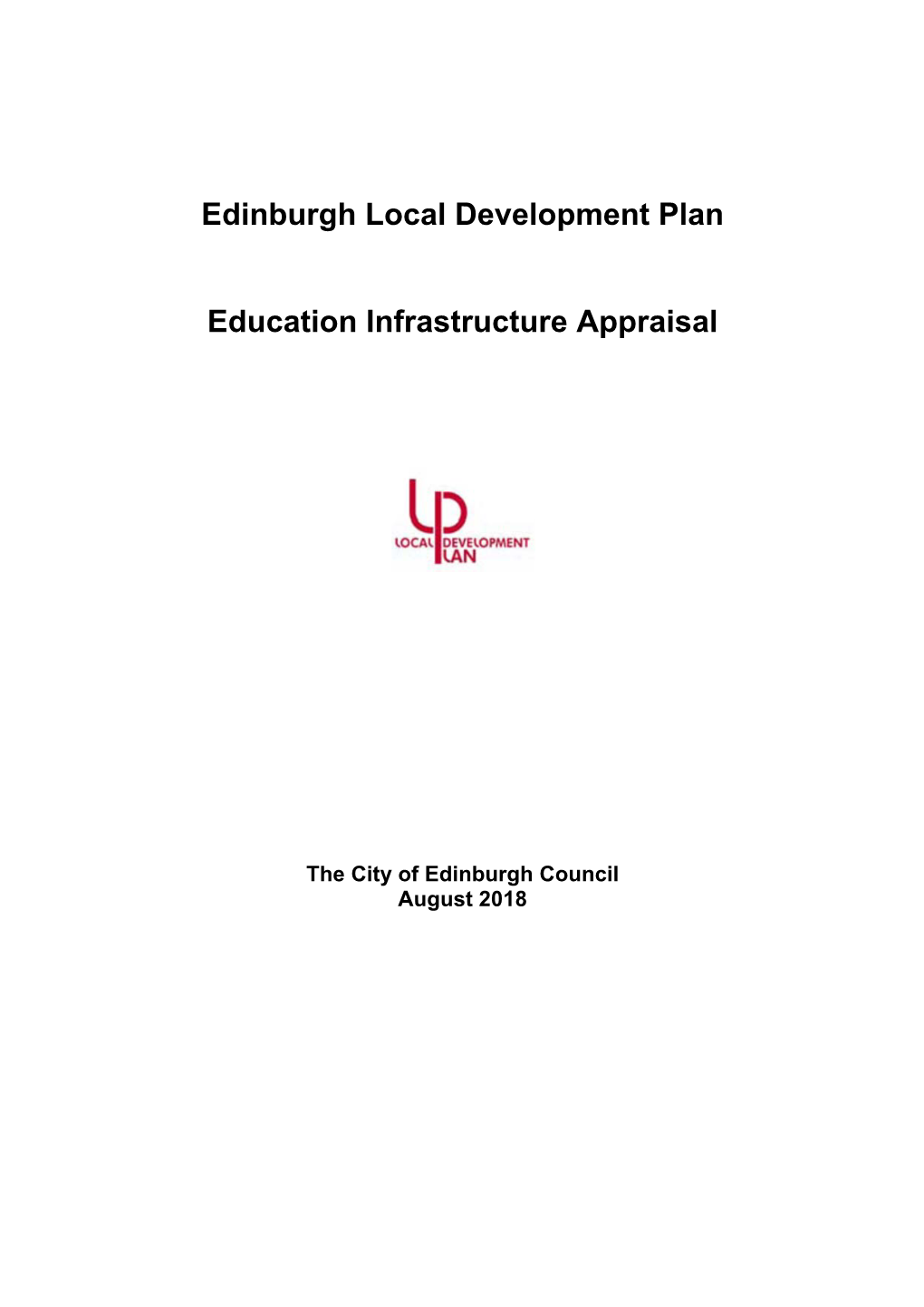 Edinburgh Local Development Plan Education Infrastructure Appraisal