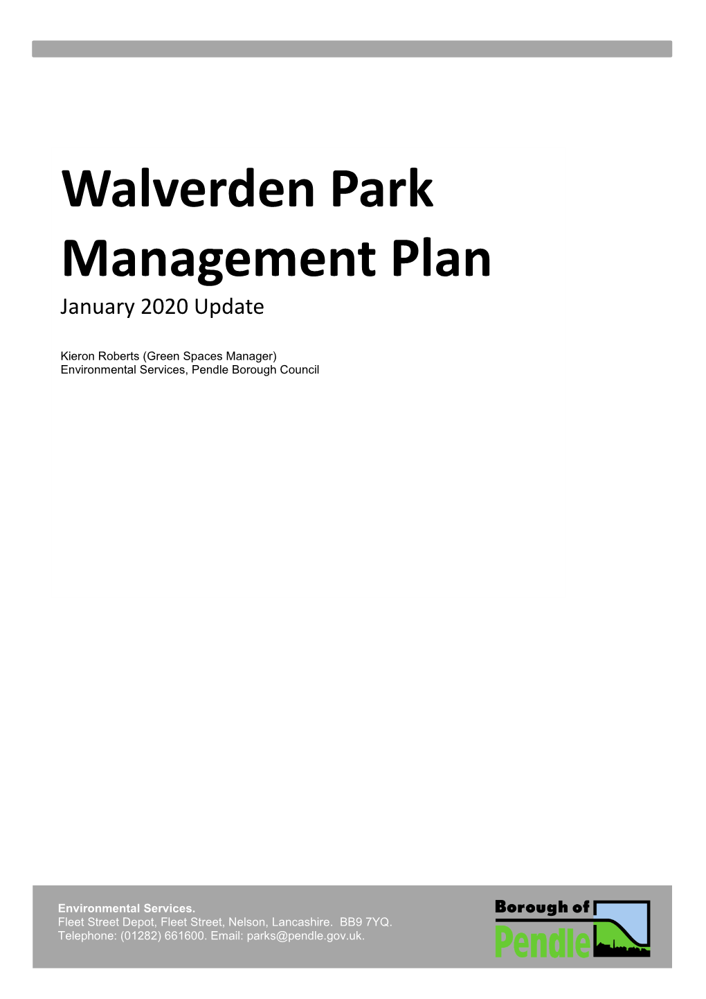 Walverden Park Management Plan