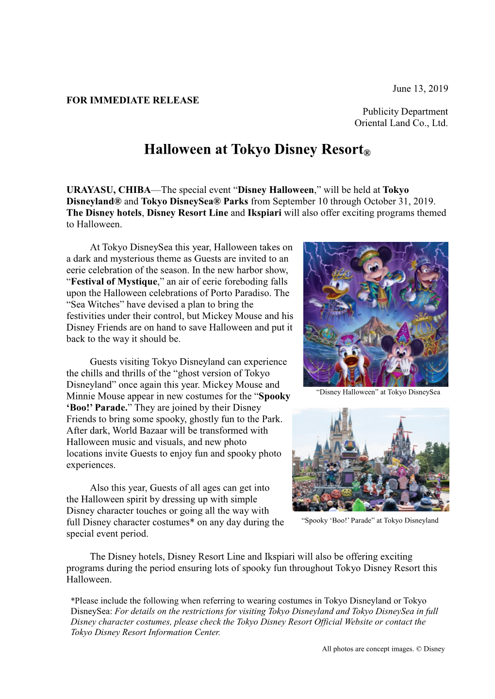 Halloween at Tokyo Disney Resort®