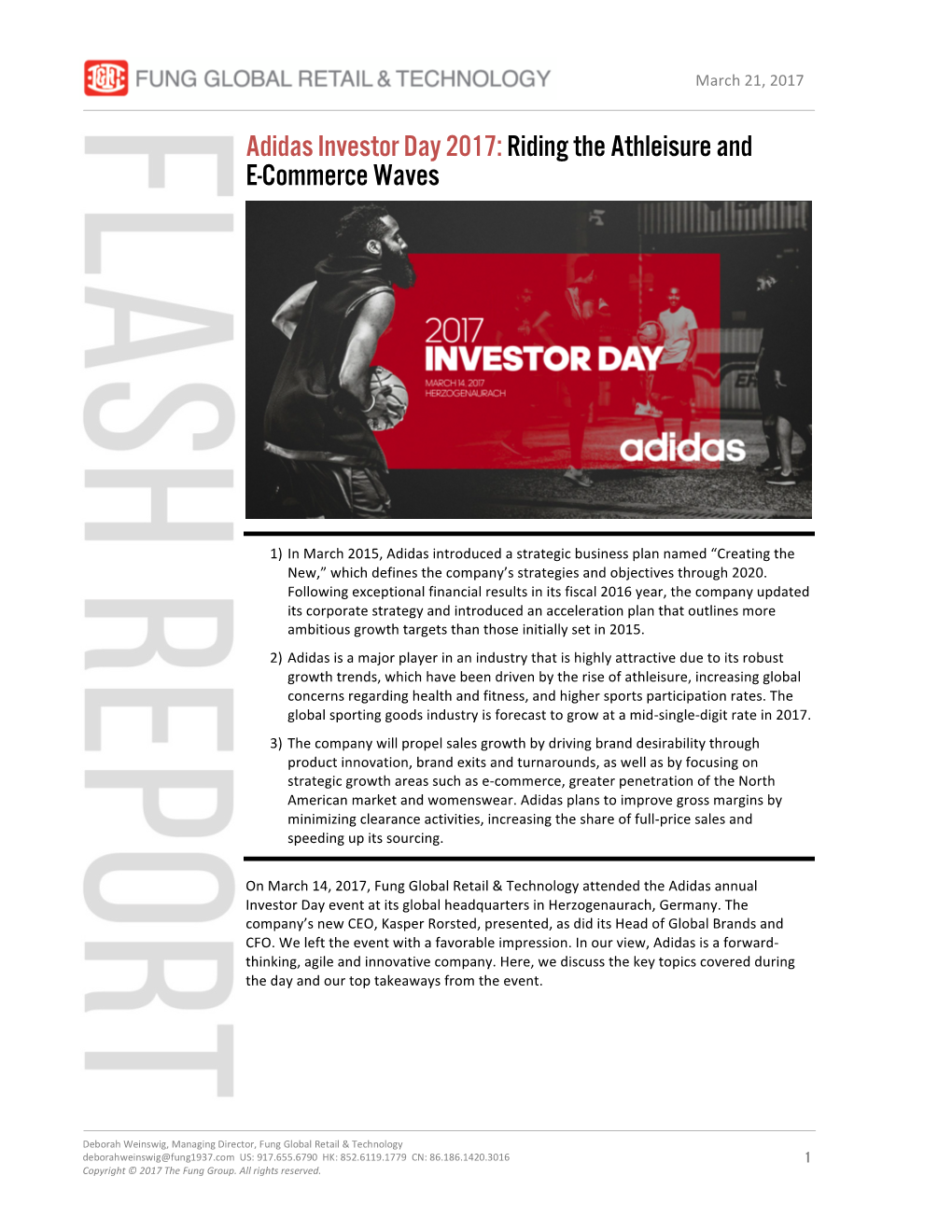 Adidas Investor Day 2017:Riding the Athleisure and E-Commerce Waves