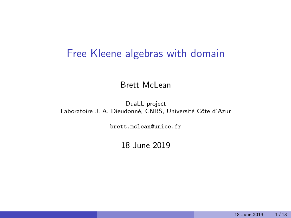 Free Kleene Algebras with Domain