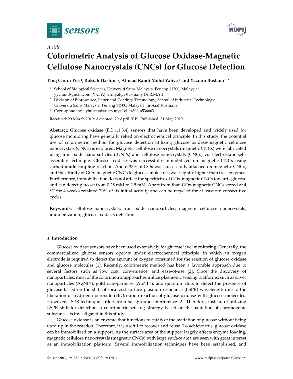 For Glucose Detection