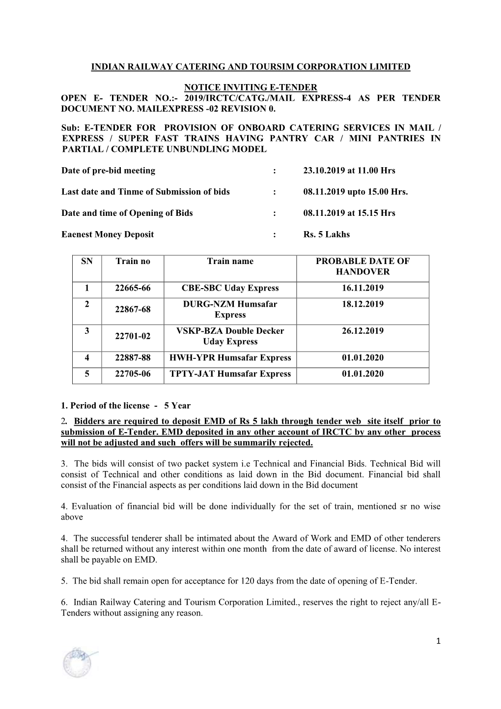 Indian Railway Catering and Toursim Corporation Limited