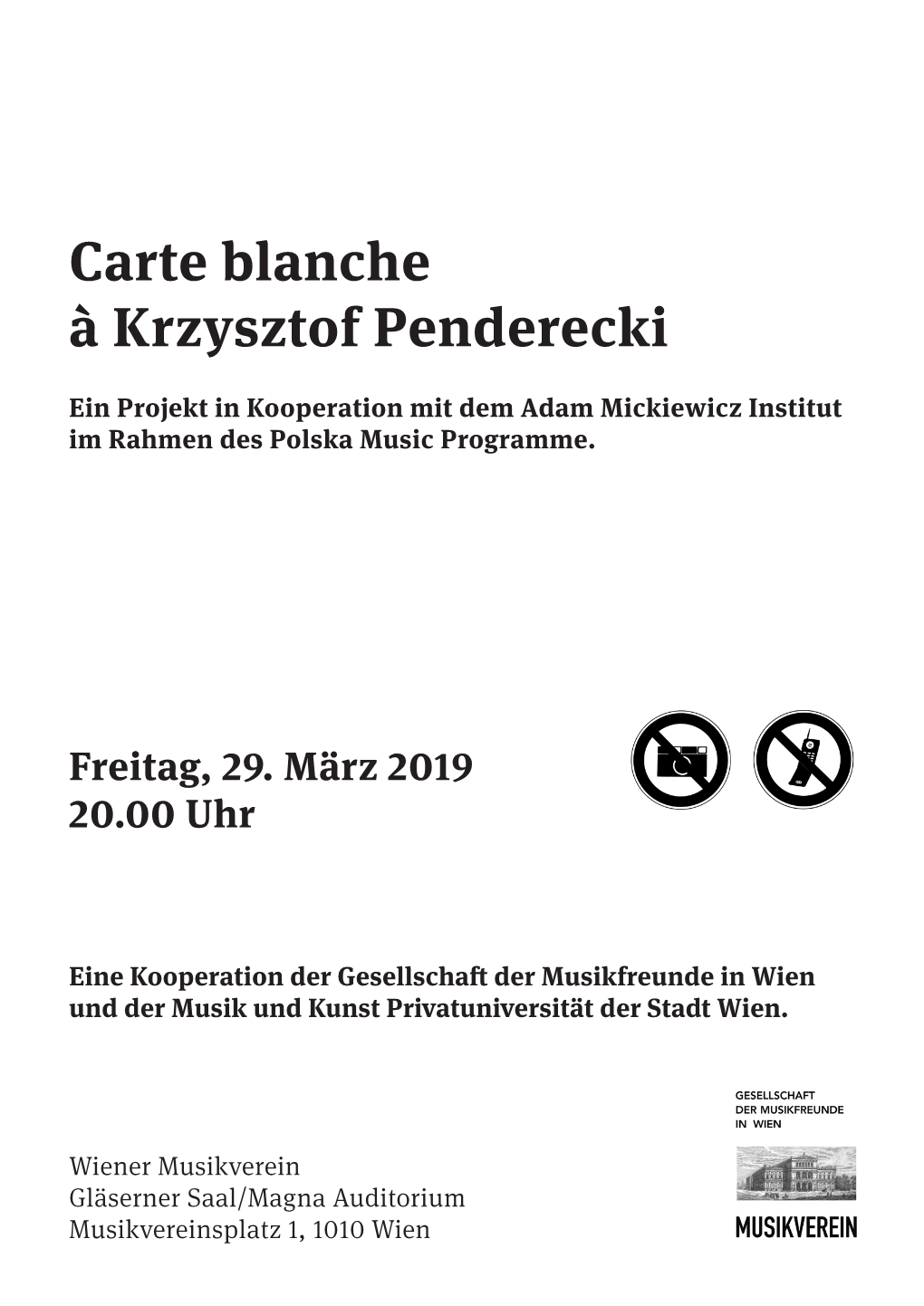 Carte Blanche À Krzysztof Penderecki