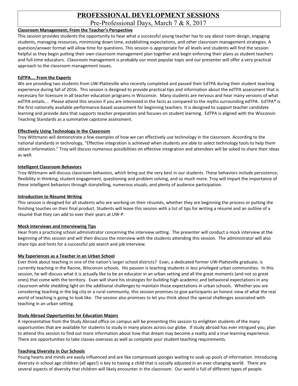 Introduction to Résumé Writing