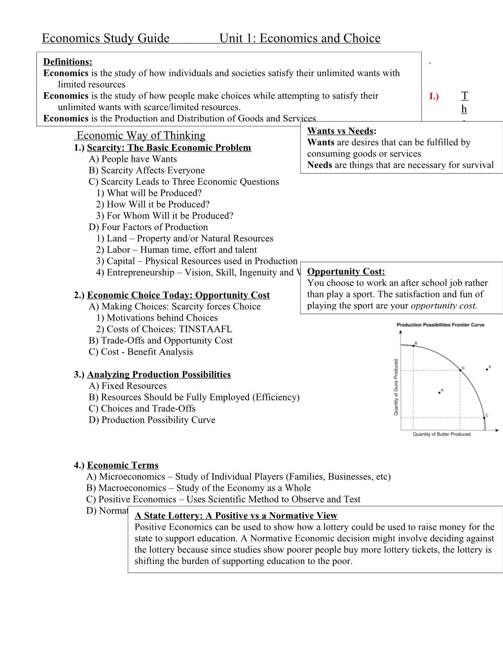 Economics Study Guide