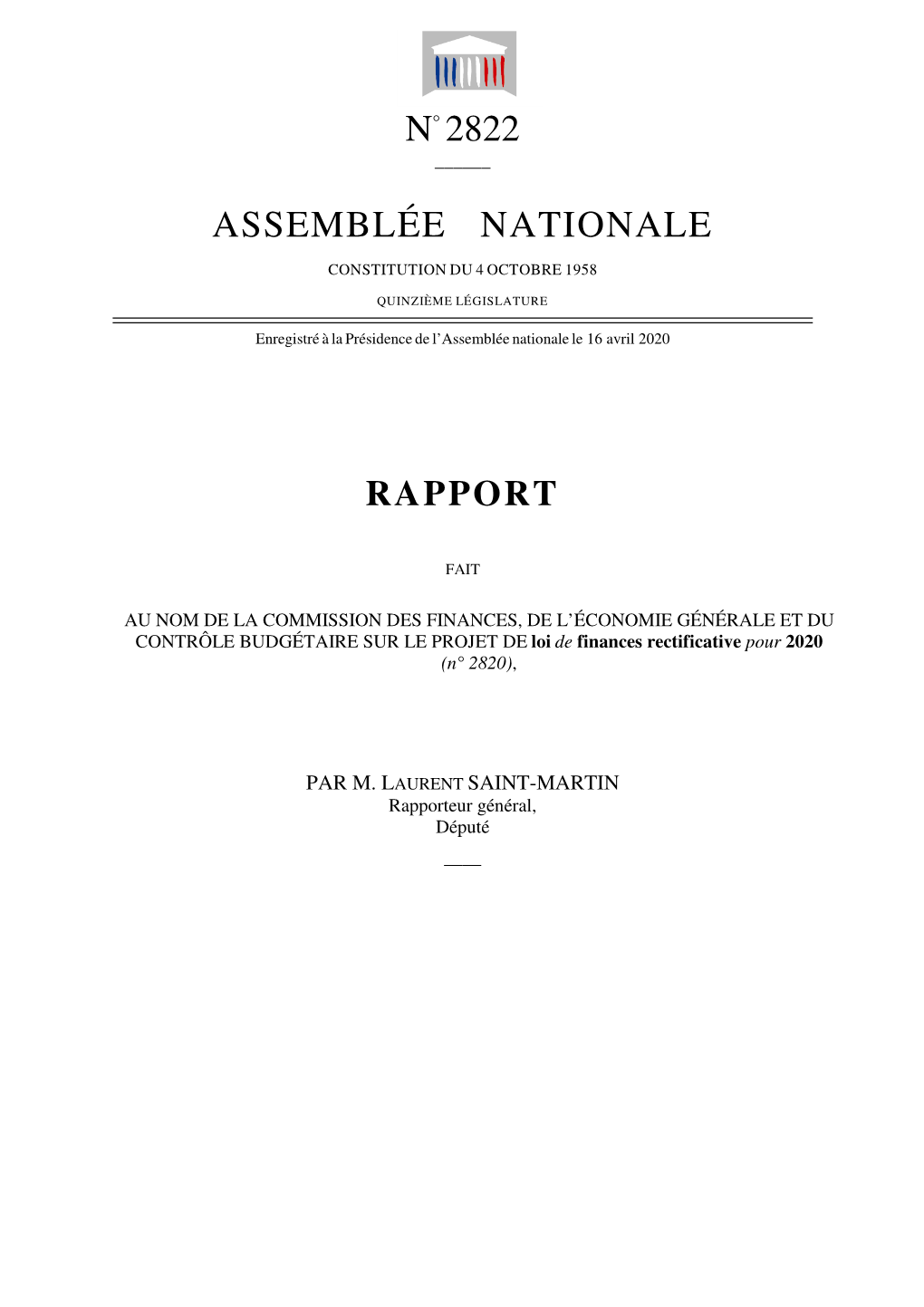 N° 2822 Assemblée Nationale