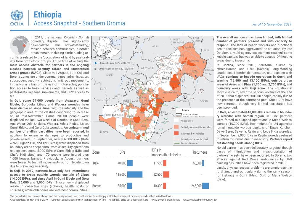 Ethiopia Access Snapshot - Southern Oromia As of 15 November 2019