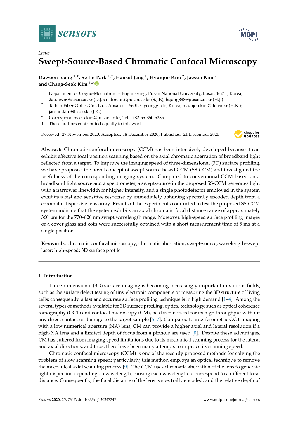 Swept-Source-Based Chromatic Confocal Microscopy