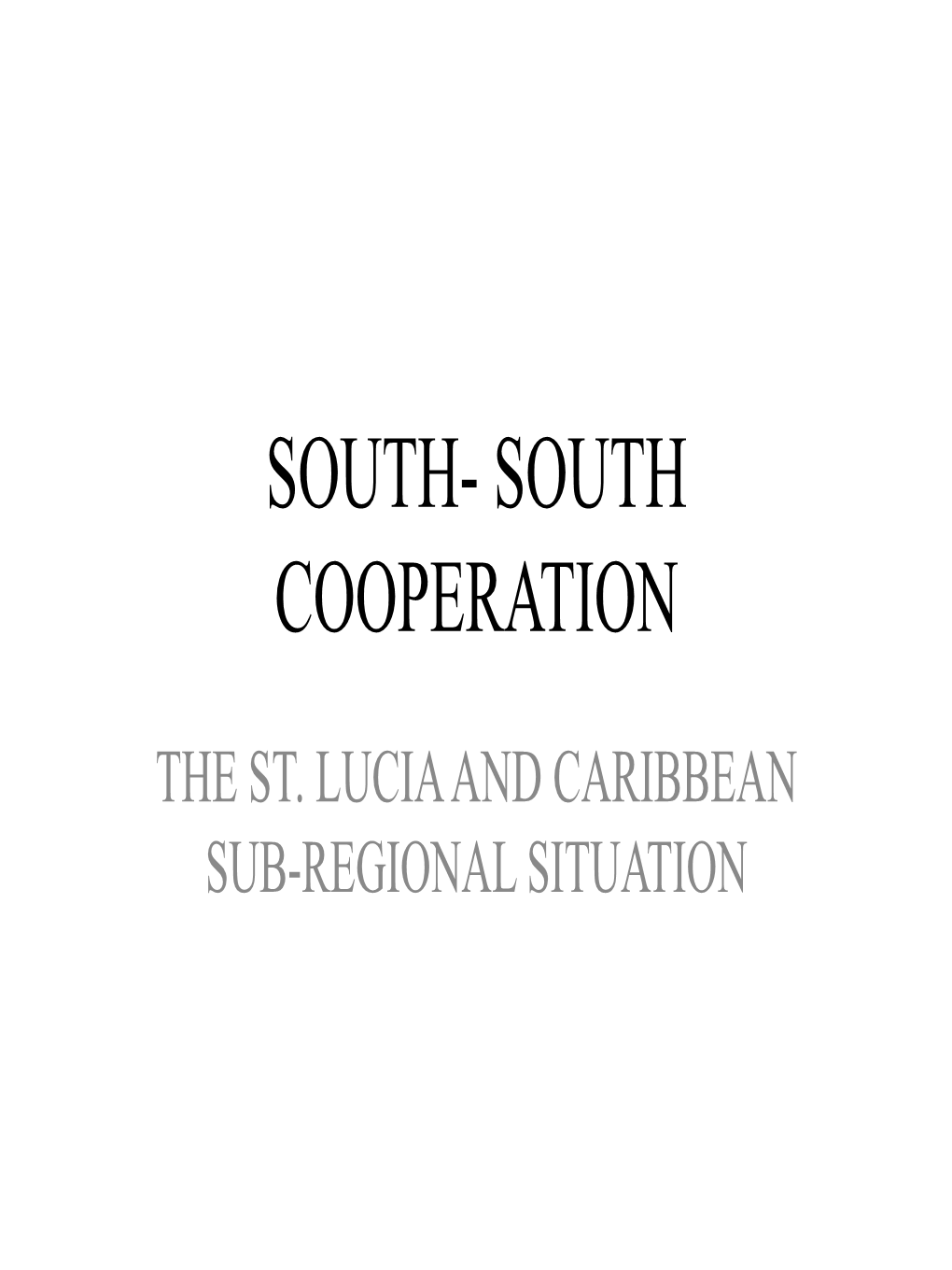 South- South Cooperation