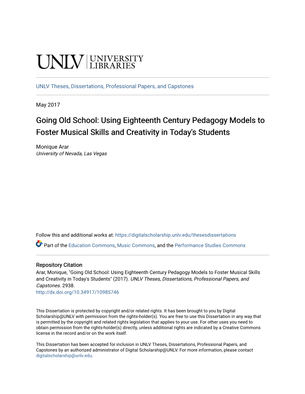 Using Eighteenth Century Pedagogy Models to Foster Musical Skills and Creativity in Today's Students