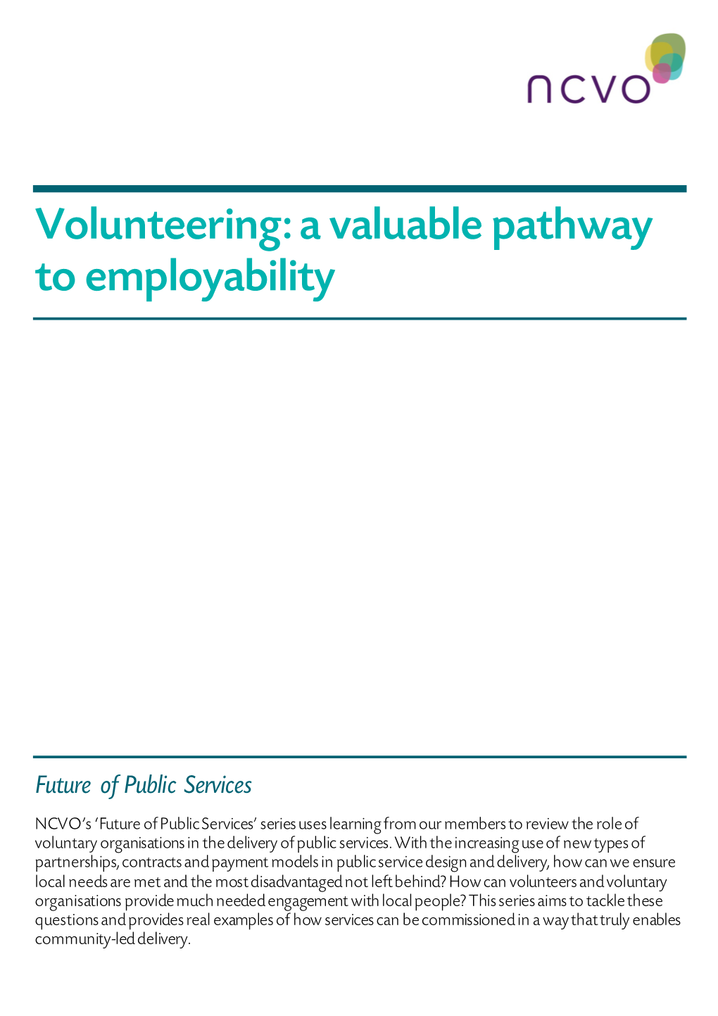 Volunteering: a Valuable Pathway to Employability