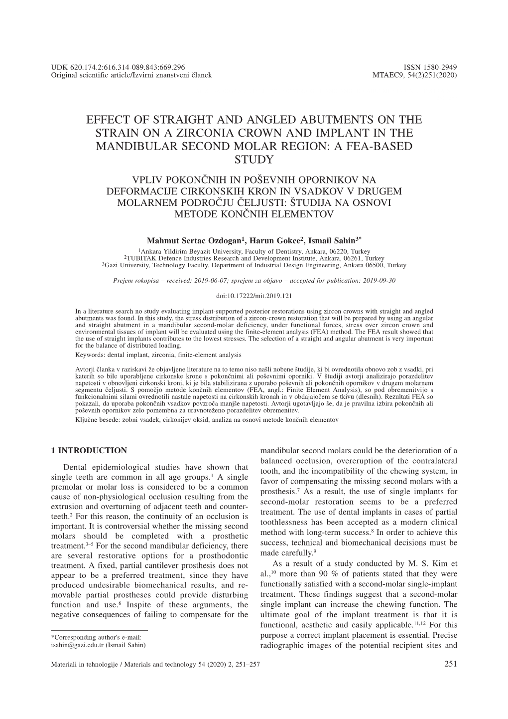 Effect of Straight and Angled Abutments on the Strain