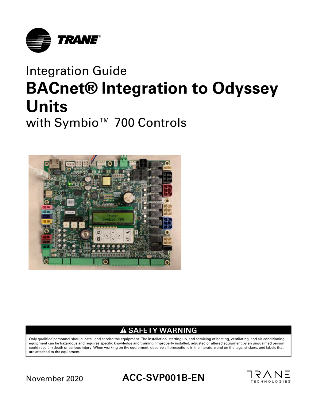 Bacnet® Integration to Odyssey Units with Symbio™ 700 Controls