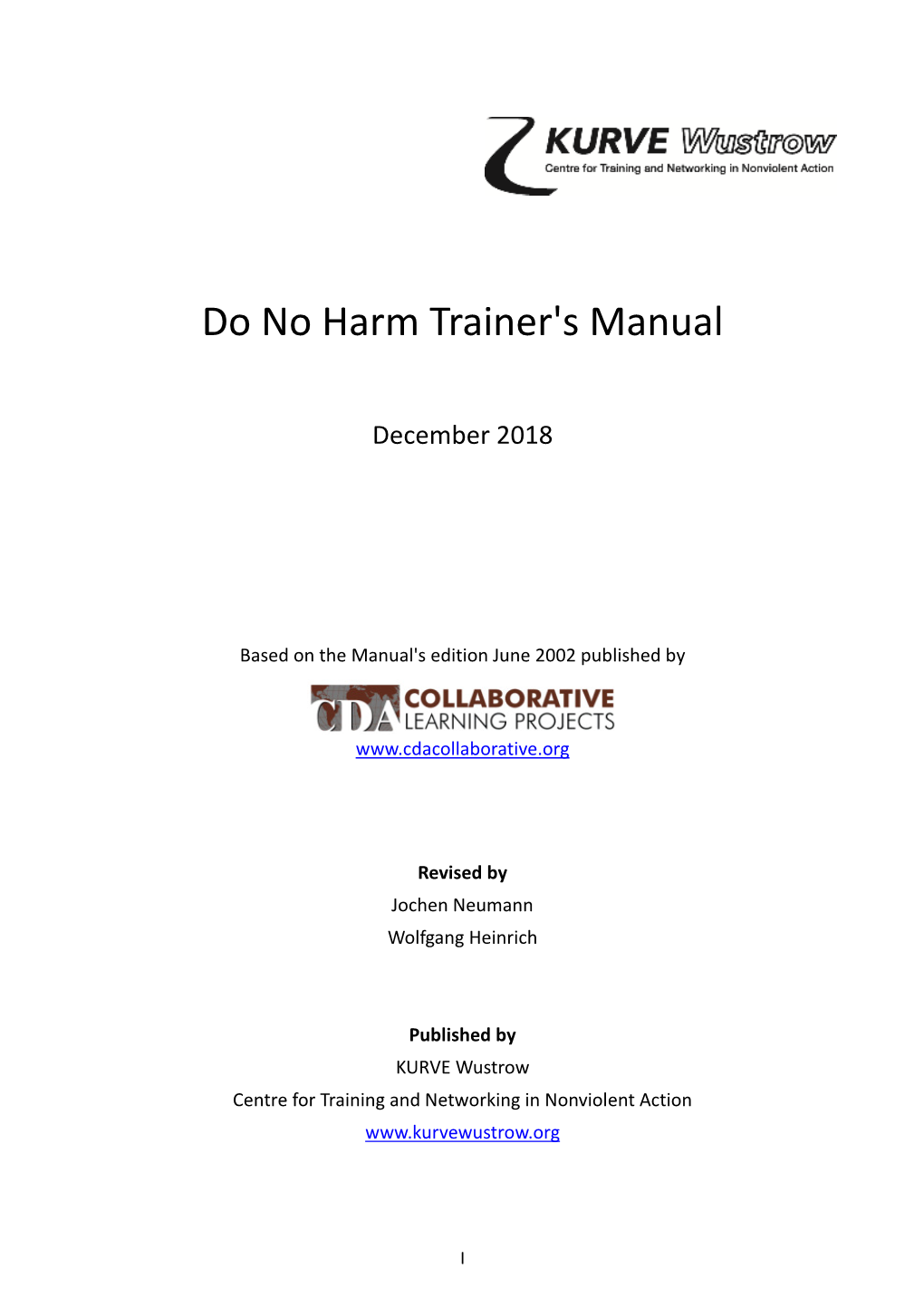 Do No Harm Trainer's Manual