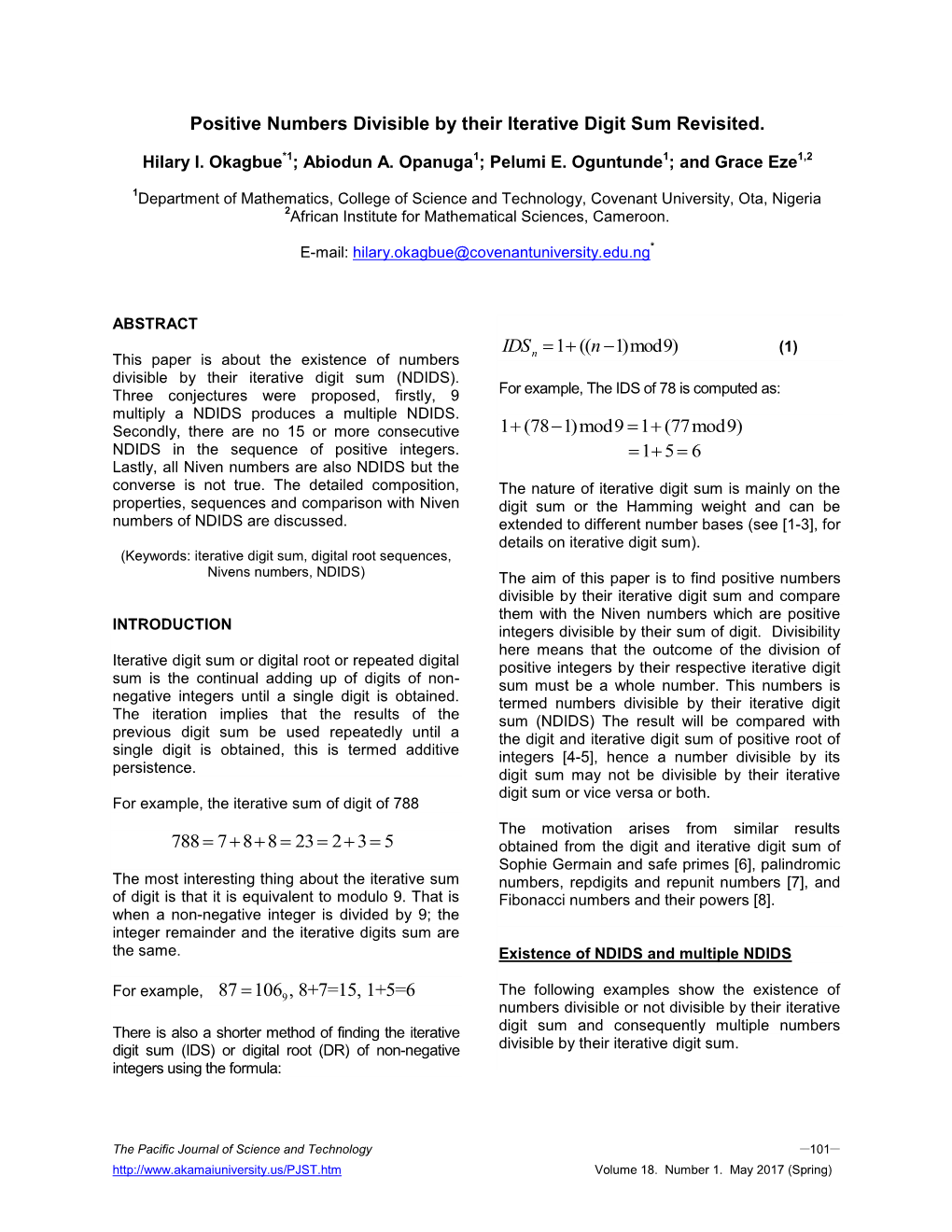 Positive Numbers Divisible by Their Iterative Digit Sum Revisited