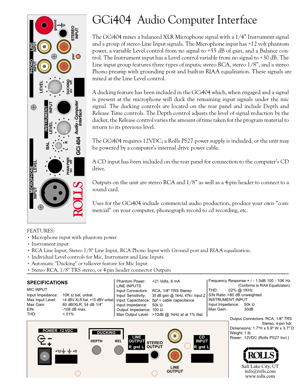 Gci404 Audio Computer Interface