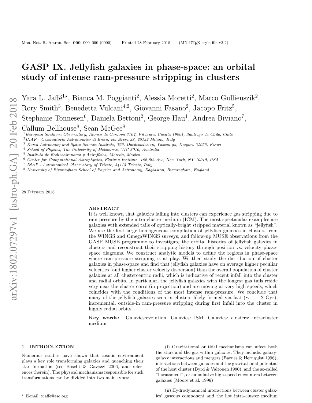 An Orbital Study of Intense Ram-Pressure Stripping in Clusters