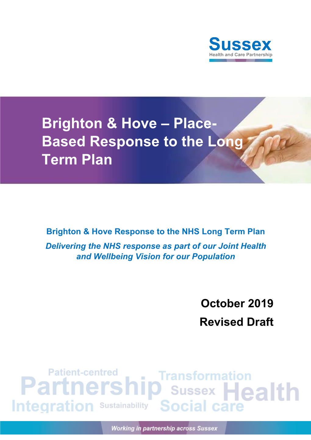 Brighton & Hove – Place- Based Response to the Long Term Plan