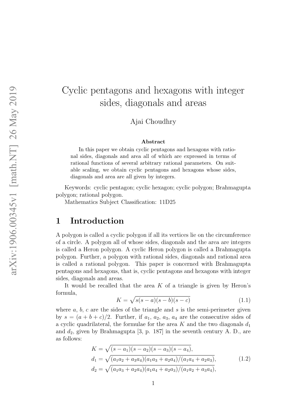 Cyclic Pentagons and Hexagons with Integer Sides, Diagonals and Areas