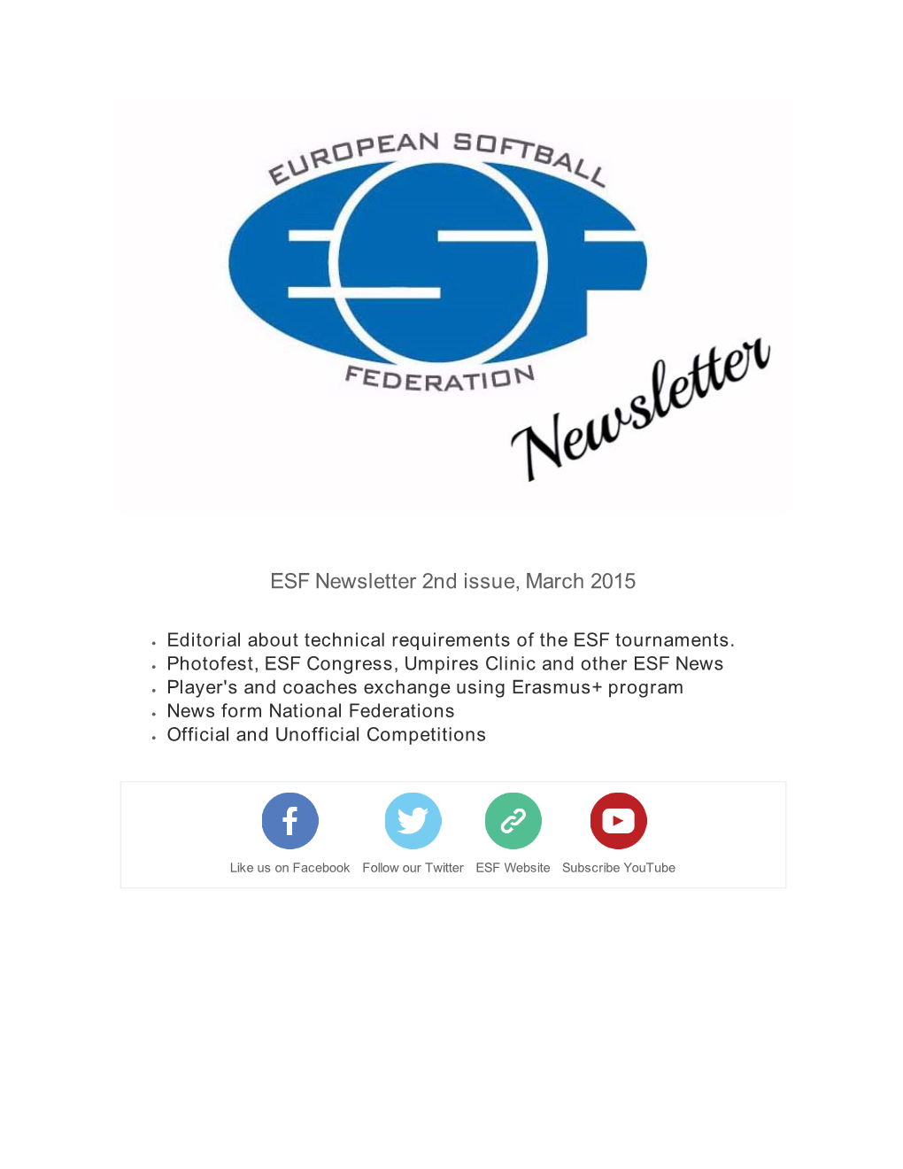 ESF Newsletter 2Nd Issue, March 2015