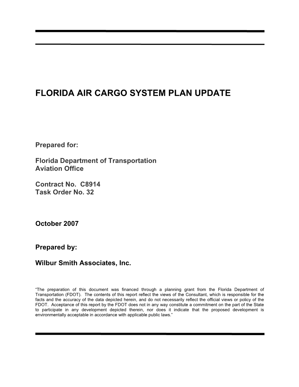 2007 Florida Air Cargo System Plan Update