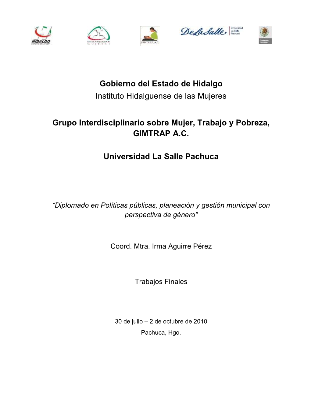 Gobierno Del Estado De Hidalgo Instituto Hidalguense De Las Mujeres