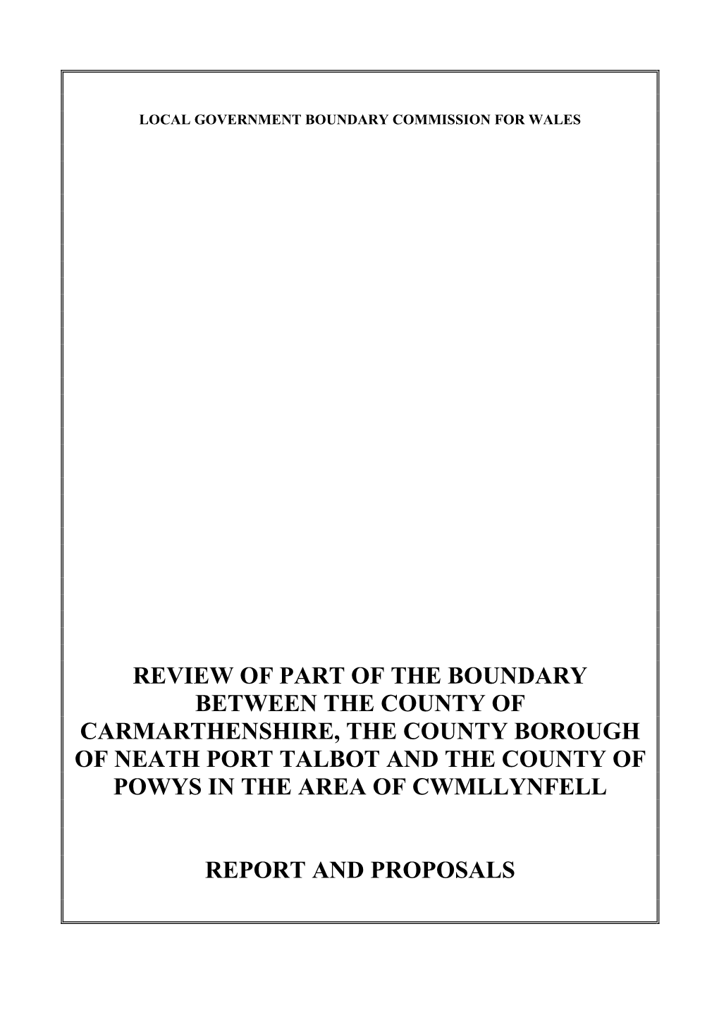 Cwmllynfell Final Report