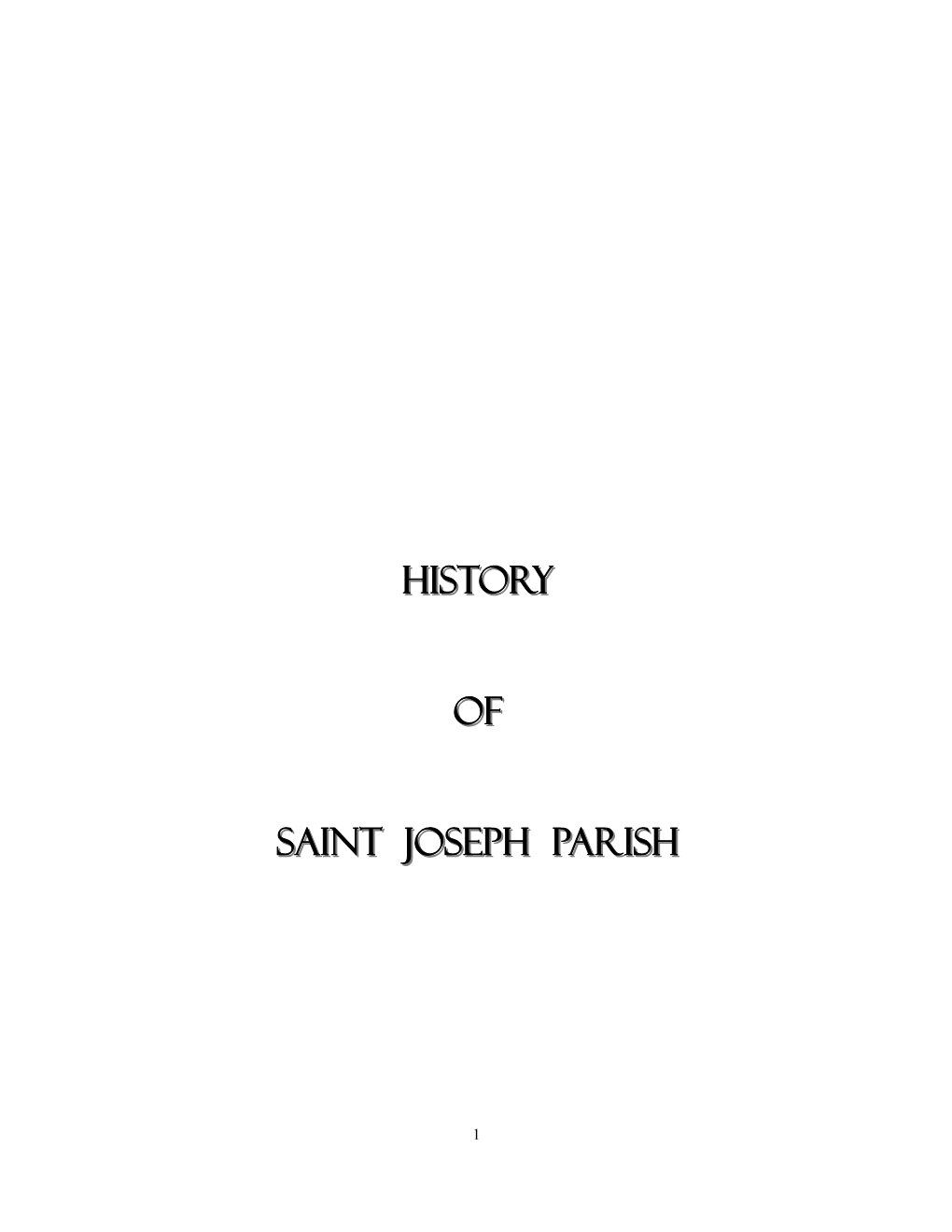 History of Saint Joseph Parish