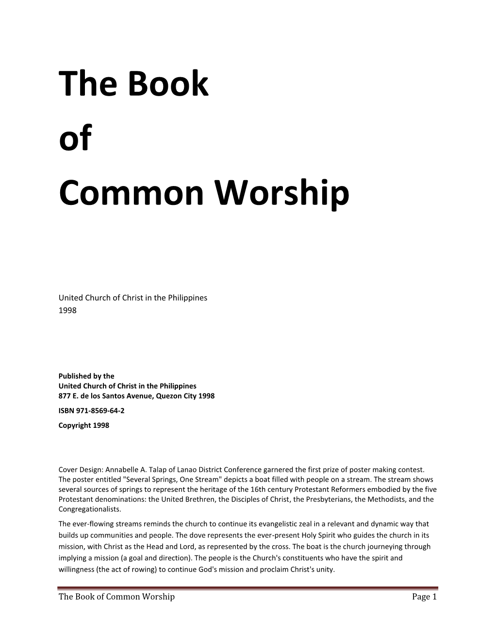 The Book of Common Worship