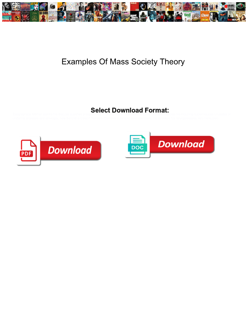 Examples of Mass Society Theory