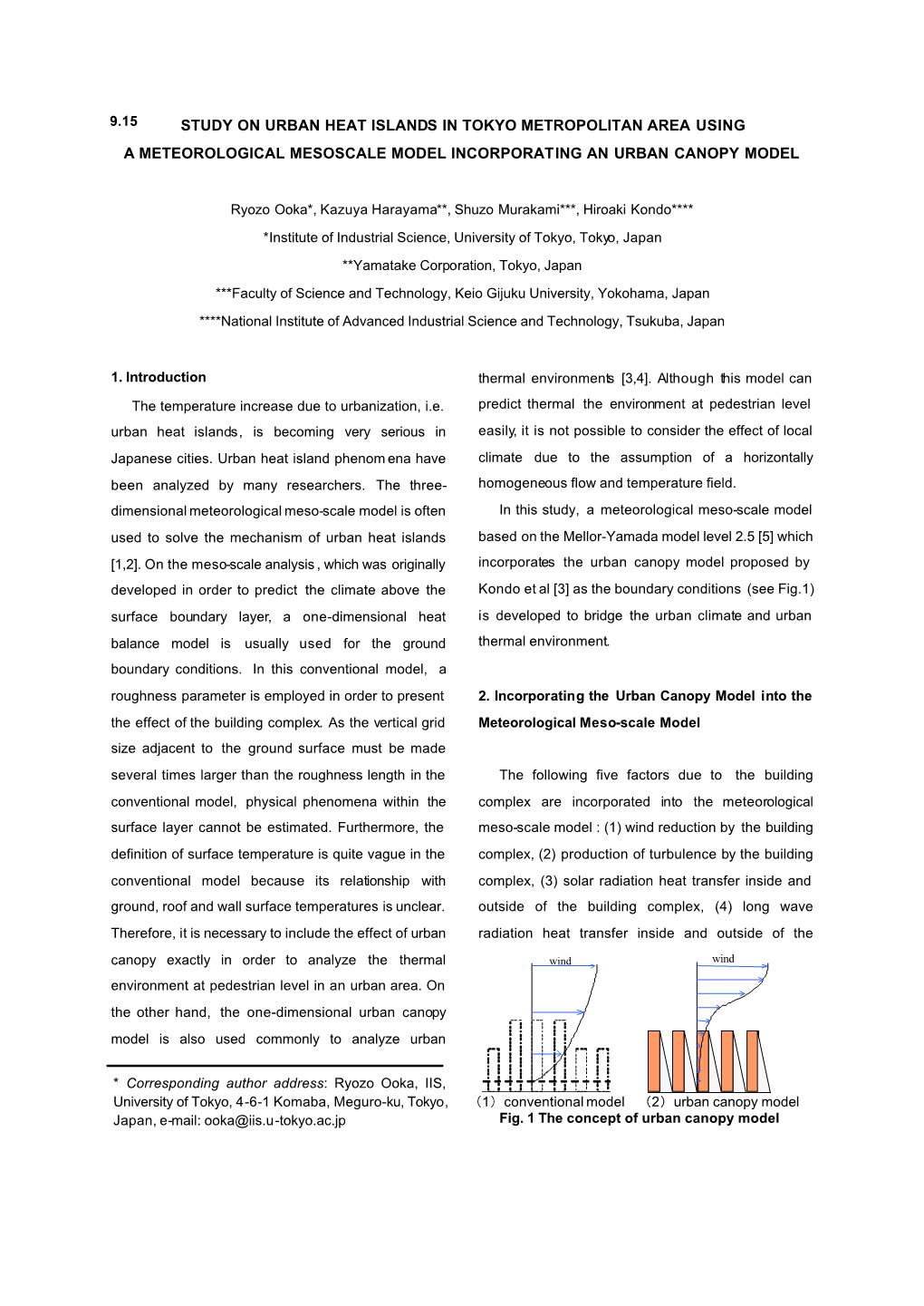 Study on Urban Heat Islands in Tokyo Metropolitan Area Using a Meteorological Mesoscale Model Incorporating an Urban Canopy Model